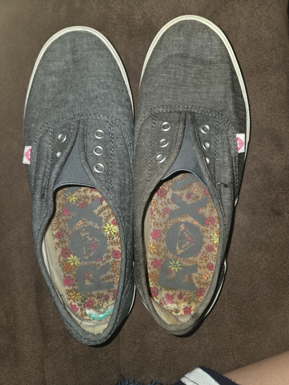 Roxy Women’s Slip-On Sneakers in Charcoal Gray